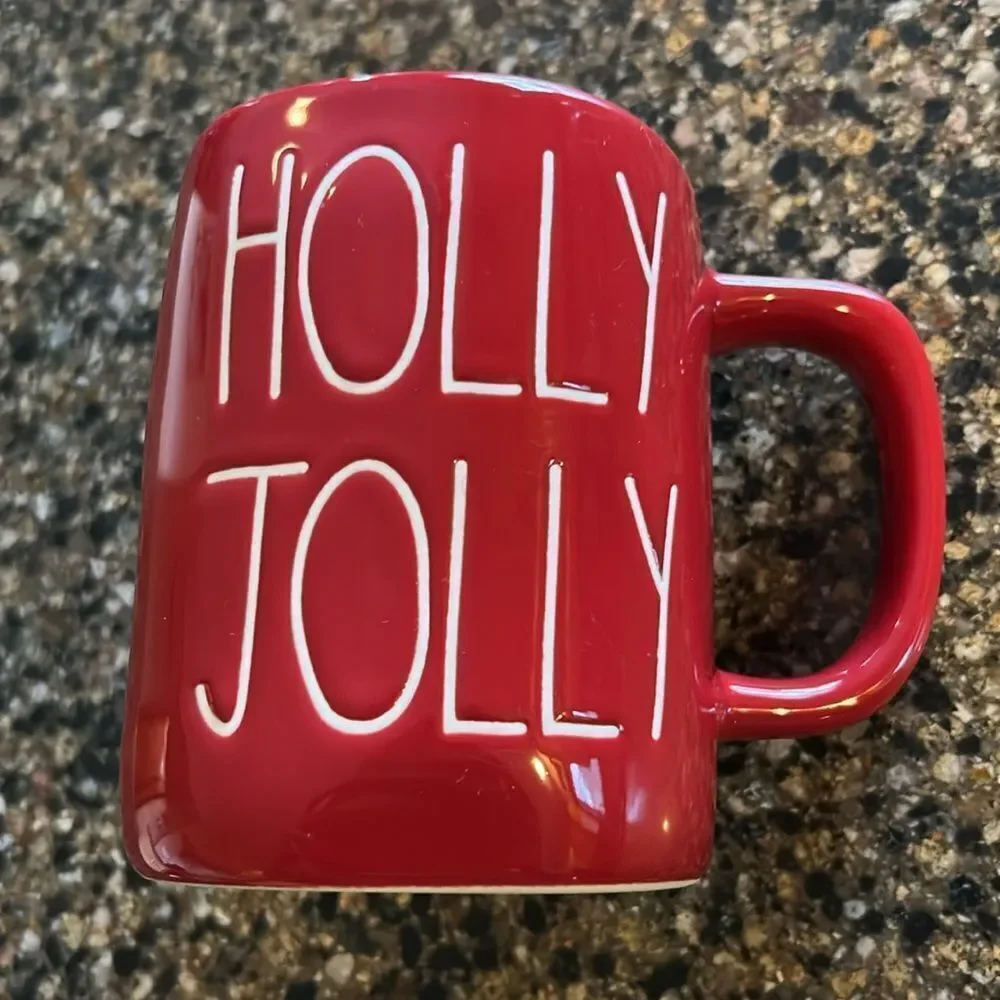 NEW Rae Dunn Red 'Holly Jolly' Coffee Cup